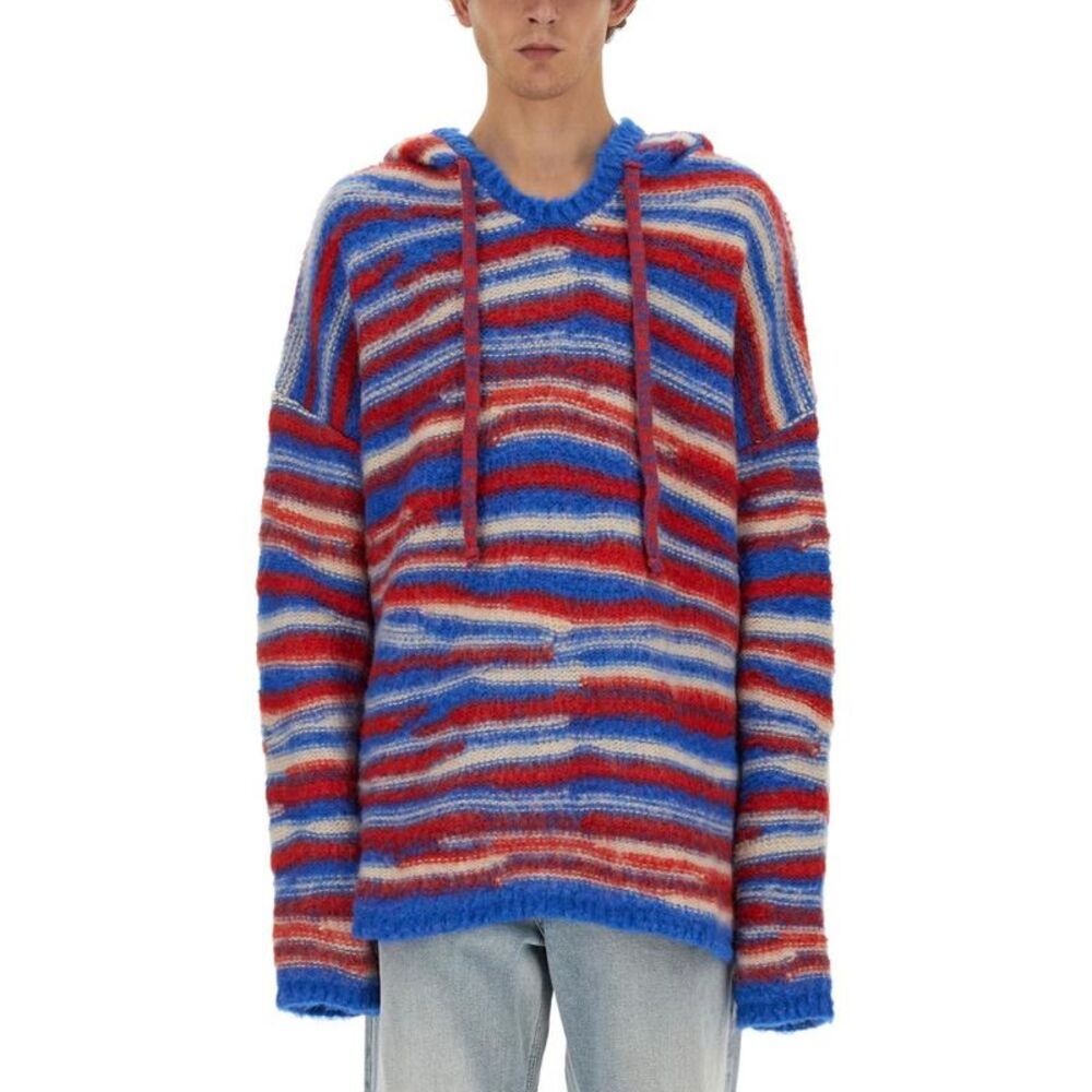 ERL ERIDANO Striped Knit Hoodie Men MULTICOLOUR Sweaters & Cardigans